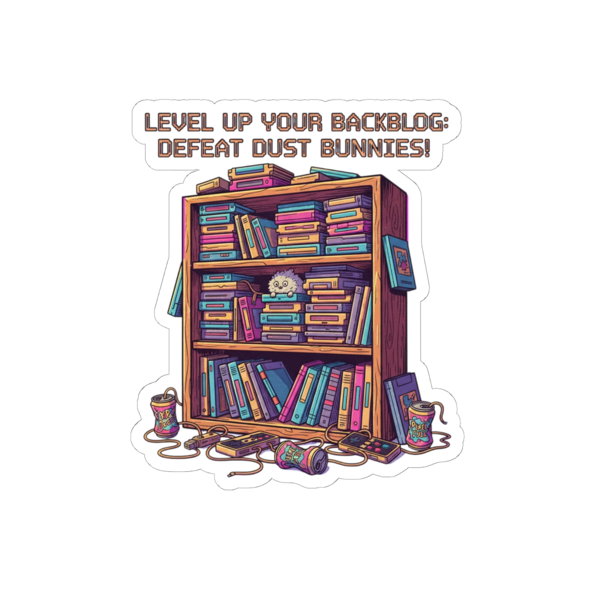 Level Up Your Backlog bookshelf sticker | kiss-cut vinyl sticker - Image 7
