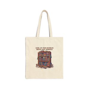 Level Up Your Bookshelf Tote Bag | Bookworm Library Illustration