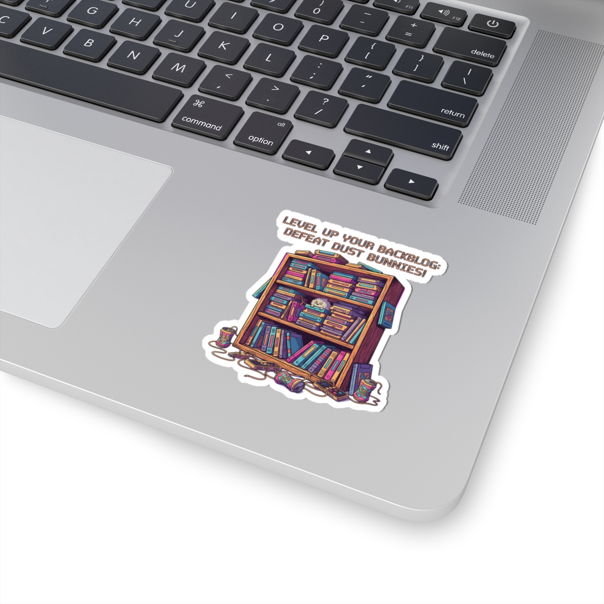 Level Up Your Backlog bookshelf sticker | kiss-cut vinyl sticker - Image 2
